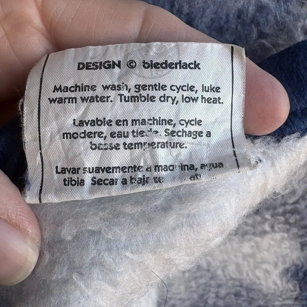 Vintage Biederlack Blue White Cat Kitty Reversible Blanket Made USA 47